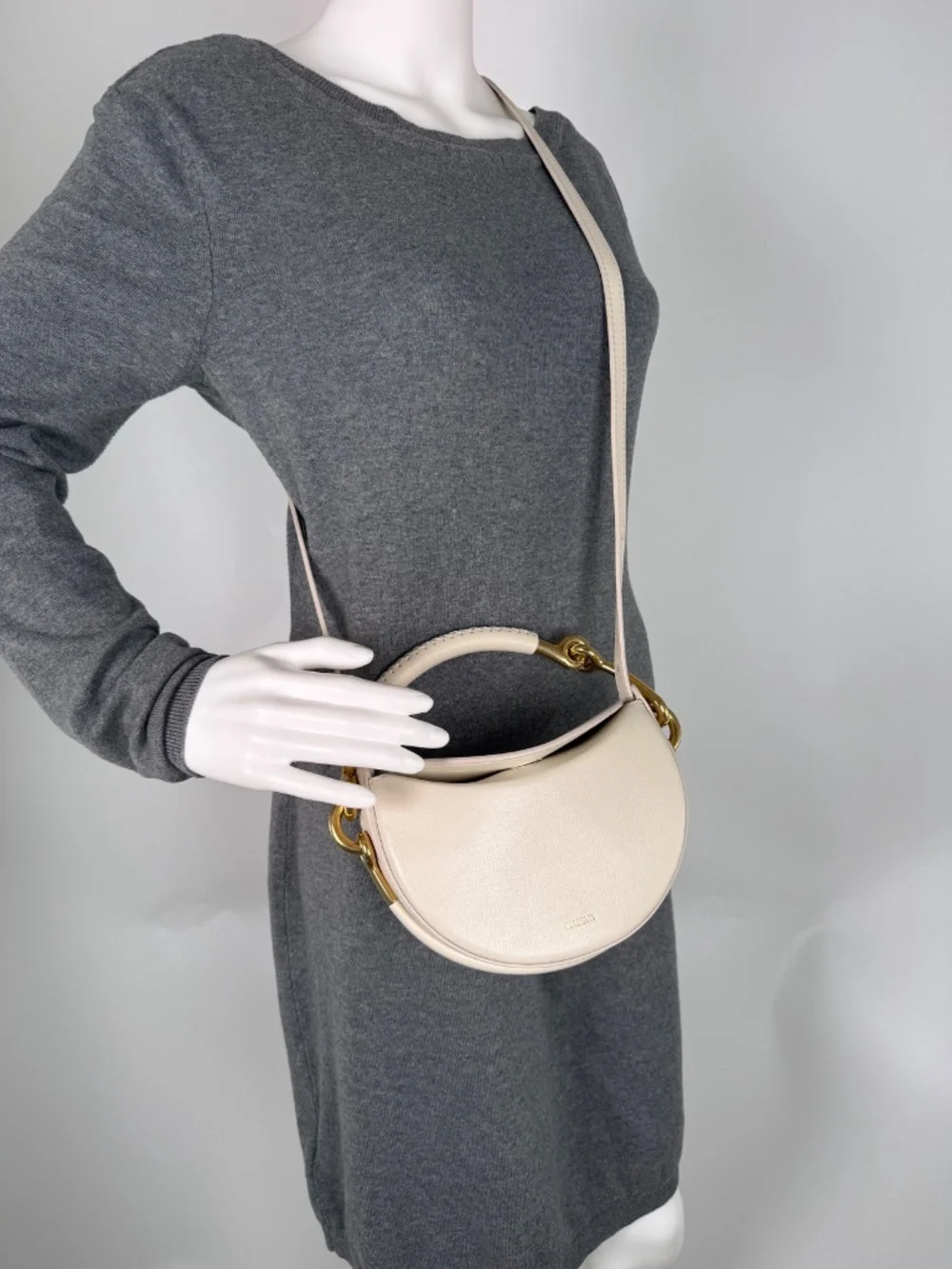 Burberry Bridle 2026 Leather Saddle Style Soap Cream Clutch Bag New